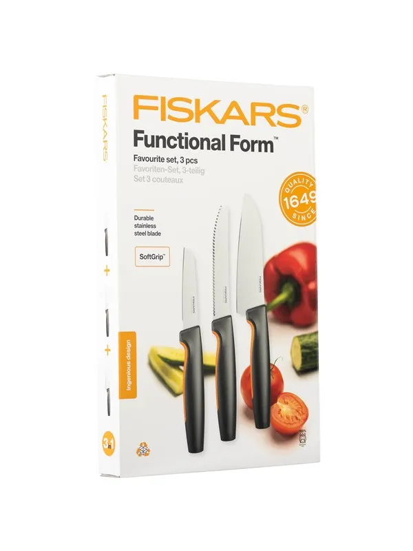 Fiskars Functional Form Favourite knife set 3 pcs