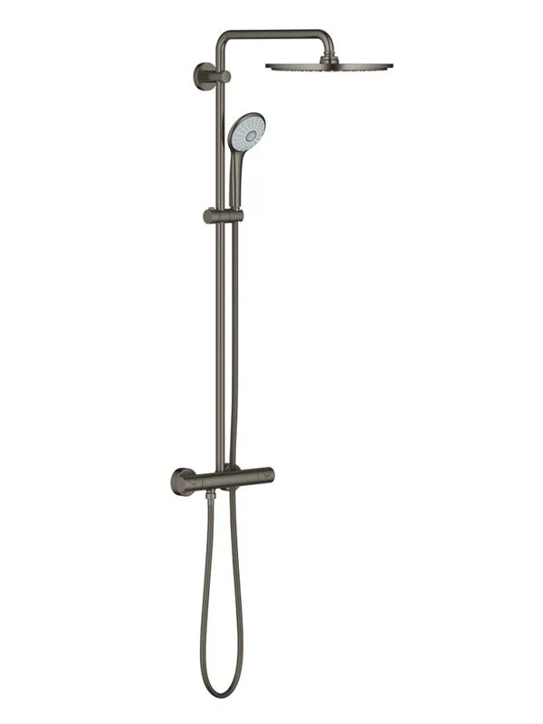 Grohe Euphoria System 310, Dusjsystem med termostatisk blandebatteri for veggmontering, børstet hard grafitt