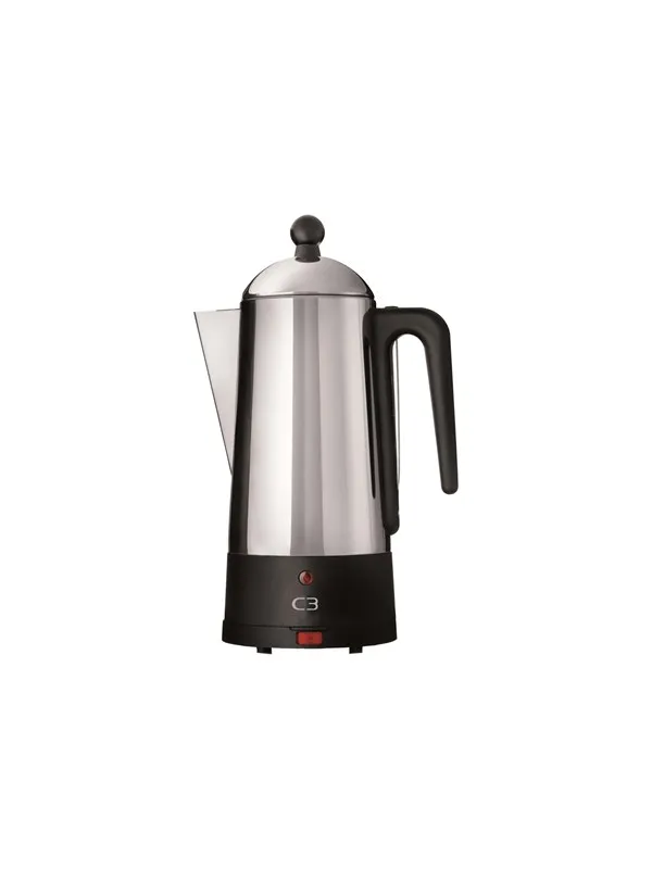 C3 Design Eco - electric percolator - black/brushed stainless steel