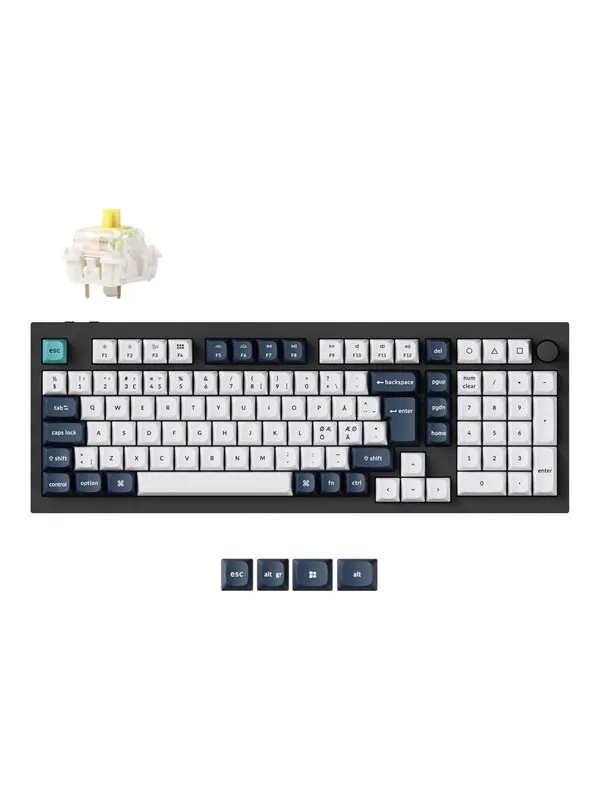 Keychron Q5 MAX 96% Knob Wireless Tri-Mode QMK/VIA - Gateron Jupiter Banana - Tastatur - Nordisk - Hvit