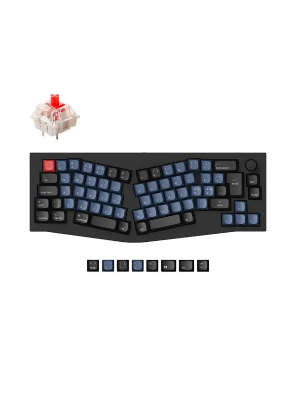 Keychron Q8 - keyboard - QMK custom mechanical Alice layout - 65% - QWERTY - Nordic - carbon black Input Device - Tastatur - Nordisk - Svart