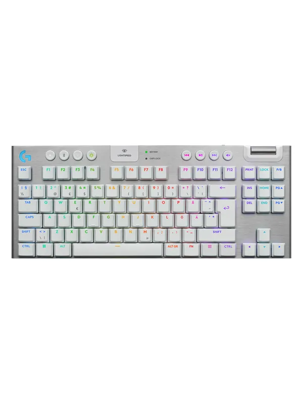Logitech G915 X LIGHTSPEED TKL - Tactile - 80 % (TKL) - Gamingtastatur - Uten numpad - Nordisk - Hvit