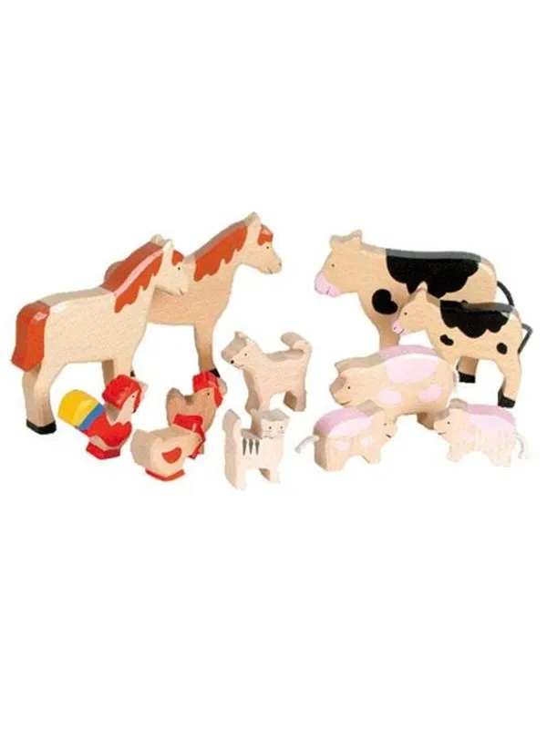 Goki Wooden Farm Animal Set 12 pcs.
