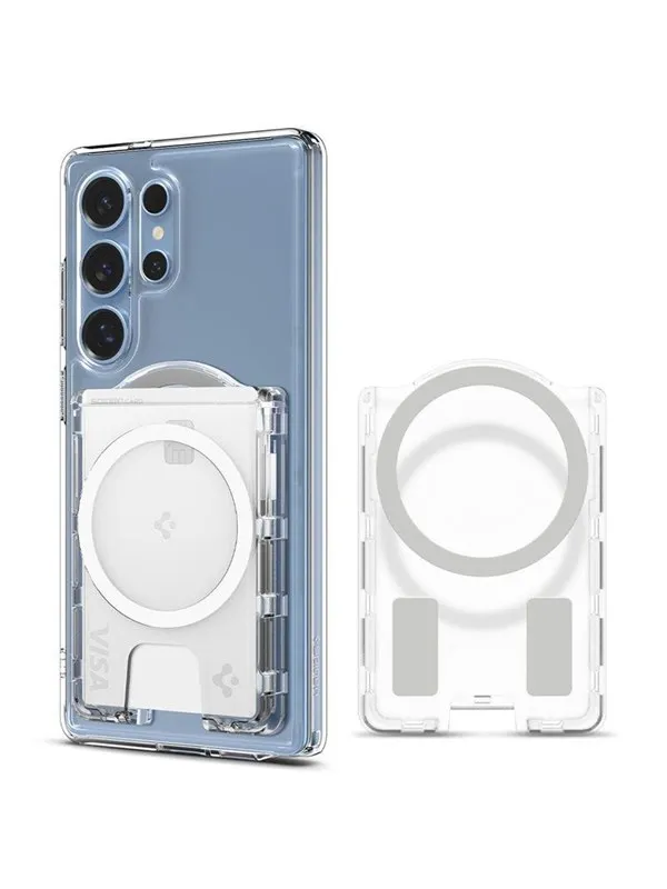 Spigen Ultra Hybrid Wallet MagSafe+ - crystal clear - Samsung Galaxy S25 Series