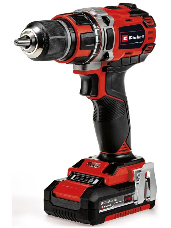 Einhell TE-CD 18/50 Li BL batteridrevet drill med 2x2,0 Ah batteri