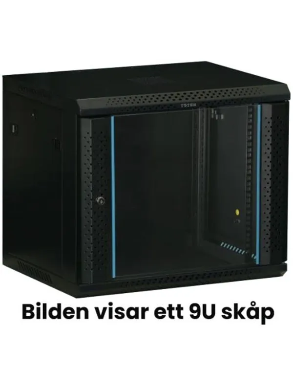 TOTEN 19? wall cabinet 6U 600 × 450 glass door black