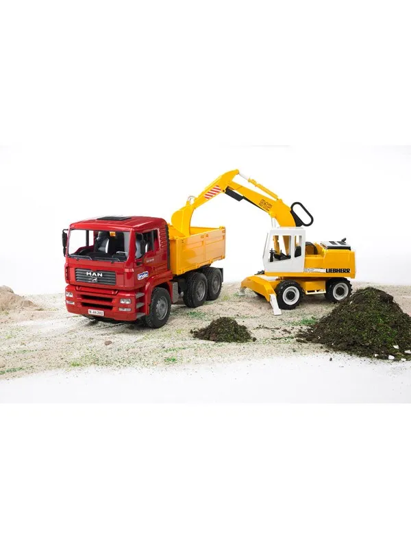 Bruder MAN TGA Byggelastebil med Liebherr gravemaskin lekesett