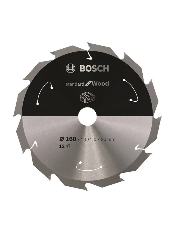 Bosch Standard for Wood-sirkelsagblad for batteridrevne sager 160x1,5/1x20 T12