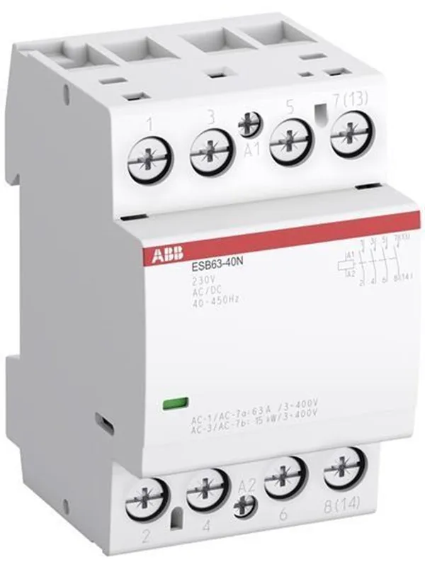 ABB Esb63-40n-06 installation contactor 4no/0nc 230 v ac/dc