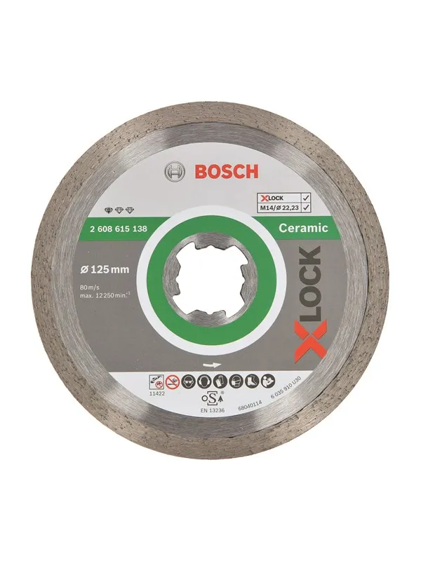 Bosch X-LOCK Standard for Ceramic-diamantkappeskive, 125 x 22,23 x 1,6 x 7 125 x 22,23 x 1,6 x 7 mm