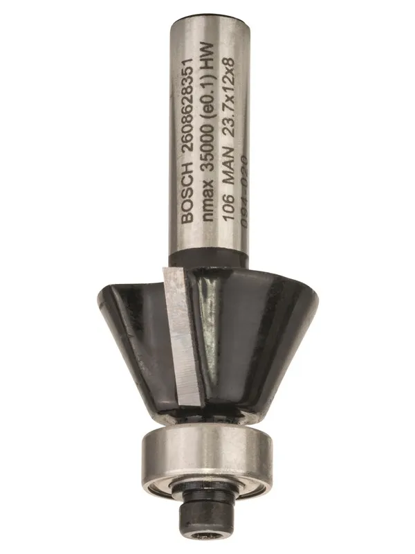 Bosch Fasefresejern, 8 mm, D1 23,7 mm, B 5,5 mm, L 12 mm, G 54 mm, 25° 8 mm, D1 23,7 mm, B 5,5 mm, L 12 mm, G 54 mm, 25°