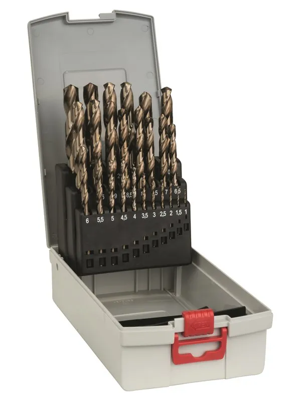 Bosch 25-delers ProBox metallborsett HSS-Co, DIN 338 (koboltlegering) 1-13 mm