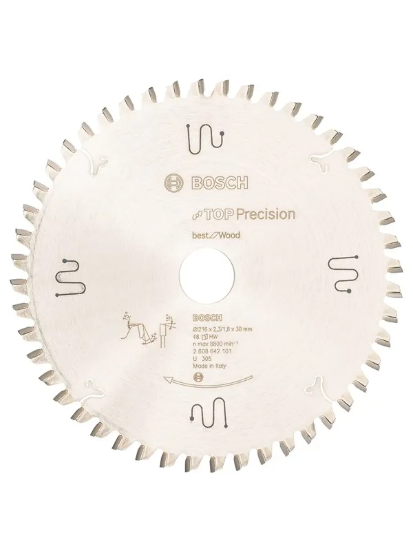 Bosch Sirkelsagblad Top Precision Best for Wood 216 x 30 x 2,3 mm, 48