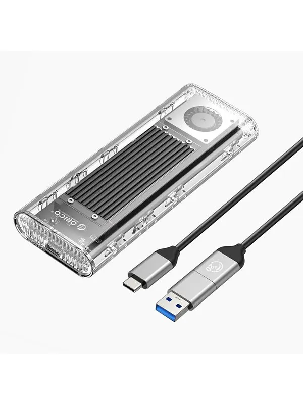 ORICO TCM2-G20 M.2 NVME USB-C 3.2 20Gb/s Disk Drive - Silver/Transparent