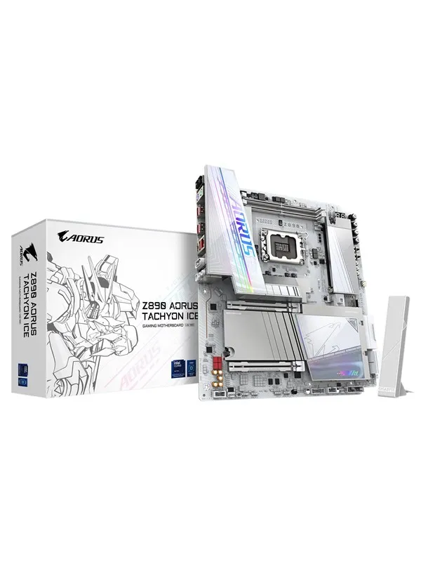 GIGABYTE AORUS Z890 TACHYON ICE Hovedkort - Intel Z890 - Intel LGA1851 socket - DDR5 RAM - Extended ATX