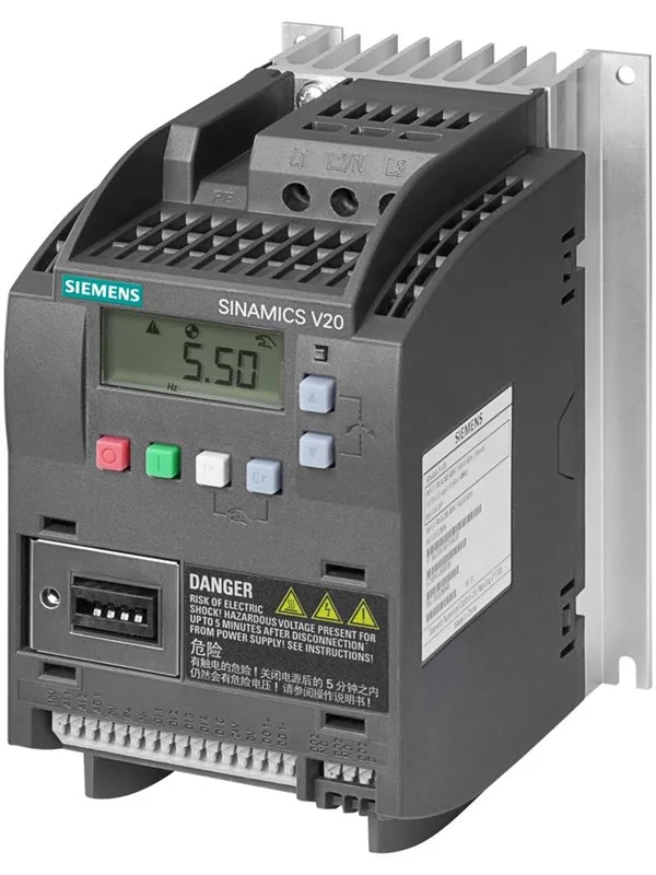 Siemens Sinamics v20 1ac200-240v -10/+10% 47-63hz rated power 0.55kw