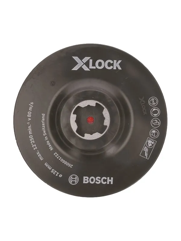 Bosch X-LOCK-slipetallerken, 125 mm, borrelås 125 mm, 12 500 o/min