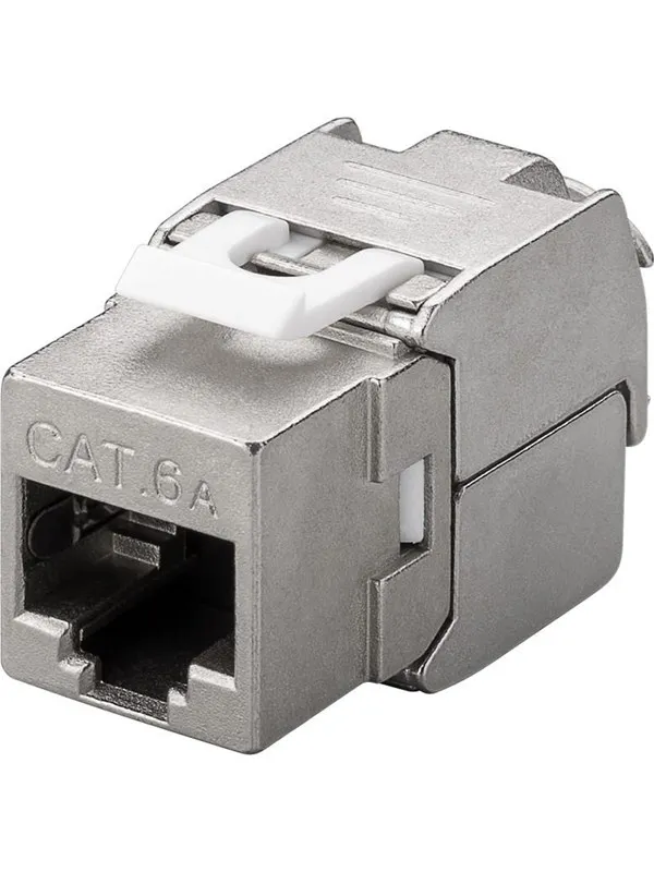 Pro Keystone module RJ45 CAT 6A STP 500 MHz slim-line - Sølv