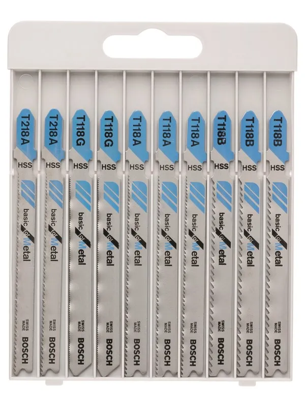 Bosch 10-delers stikksagbladsett Basic for Metal T 218 A (2x); T 118 G (2x); T 118 A (3x); T 118 B (3x)