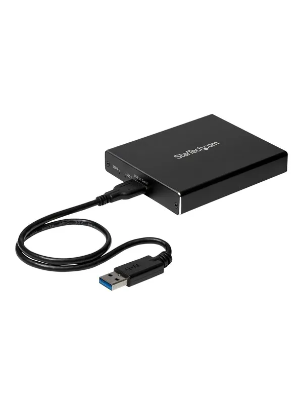 StarTech.com Dual-Slot Drive Enclosure for M.2 NGFF SATA SSDs - USB 3.1 (10Gbps) - RAID