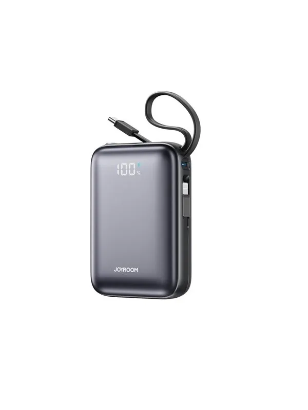 Joyroom JR-PBF29 20000mAh 22.5W Powerbank with Double Cable - Black Nødlader - Svart - 20000 mAh