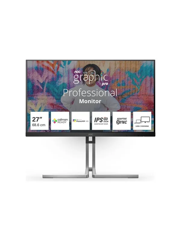27" AOC Q27U3CV - 2560x1440 (QHD) - 75Hz - IPS - 96W USB-C
