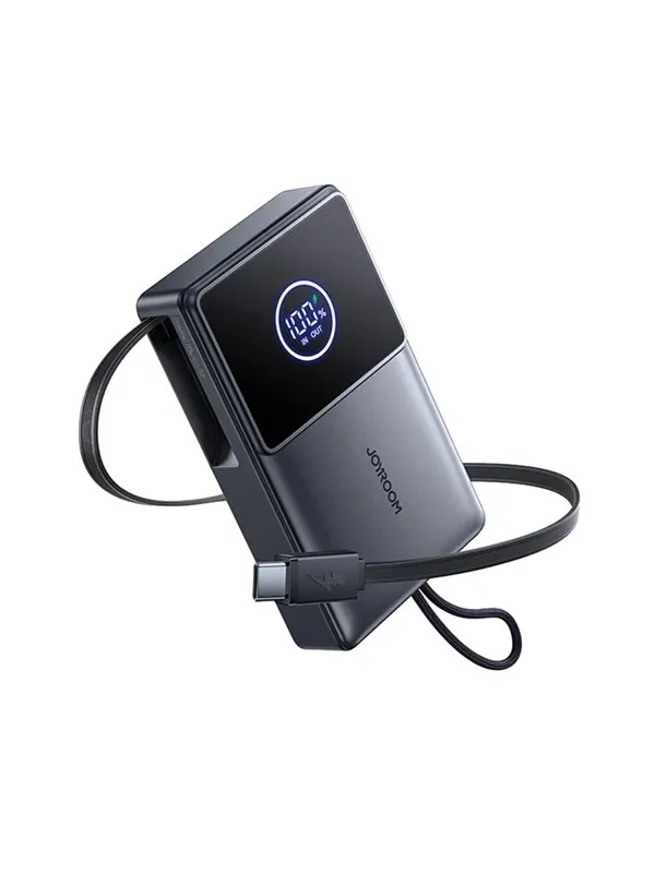 Joyroom JR-PR1 10000mAh 22.5W Powerbank with Built-in Retractable USB-C Cable - Black Nødlader - Svart - 10000 mAh