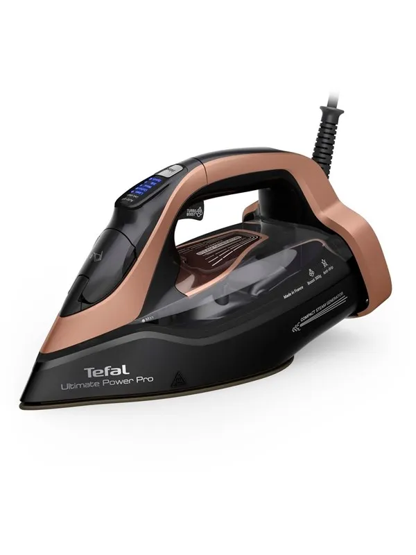 Tefal Dampstrykejern Ultimate Power Pro FV9E50 - steam iron - sole plate: Durilium AirGlide Autoclean
