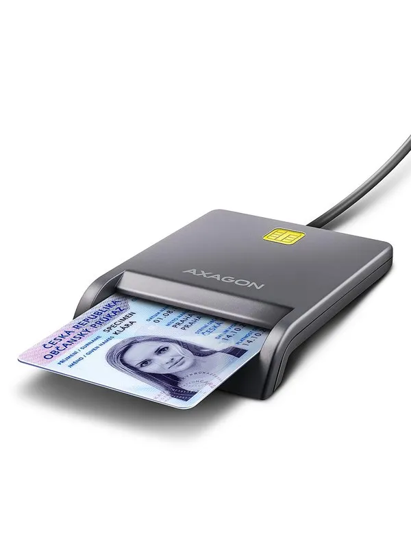 AXAGON USB-A Smart Card / ID Card FlatReader