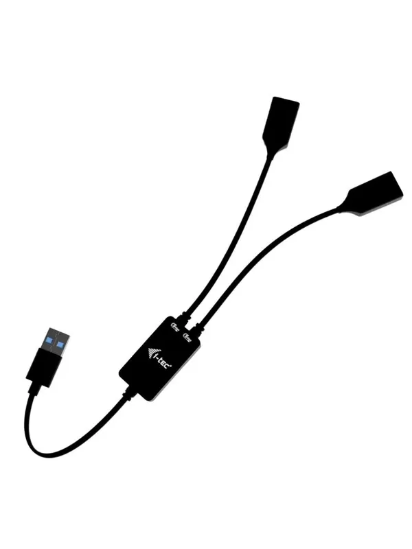 I-Tec - hub - USB-A cable - 2 ports USB-hub - 2 porter - Svart