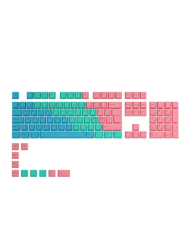 Glorious GPBT Keycaps - Pastel - 115 PBT keycaps - Nordic - Tastehetter - Nordisk - Grønn