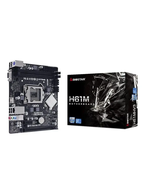 BIOSTAR H61MHV3 Hovedkort - Intel H61 Express - Intel LGA1155 socket - DDR3L (Low Voltage) RAM - Micro-ATX