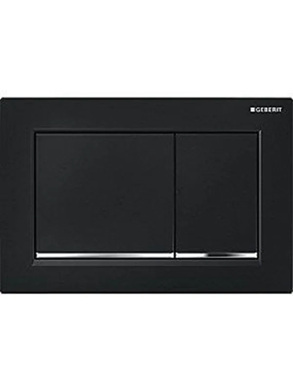Geberit actuator plate omega30 for dual flush: black / bright chrome / black