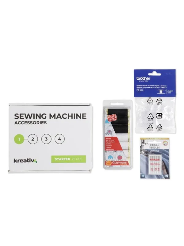 Kreativ4 Symaskintilbehør - STARTERKIT - 22 Deler