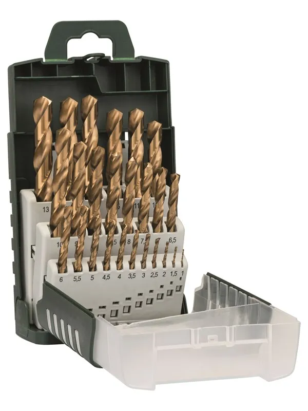 Bosch 25-delers metallbor-sett HSS-TiN, DIN 338 1,0; 1,5; 2,0; 2,5; 3,0; 3,5; 4,0; 4,5; 5,0; 5,5; 6,0; 6,5; 7,0; 7,5; 8,0; 8,5; 9,0; 9,5; 10,0; 10,5; 11,0; 11,5; 12,0; 12,5; 13,0 mm