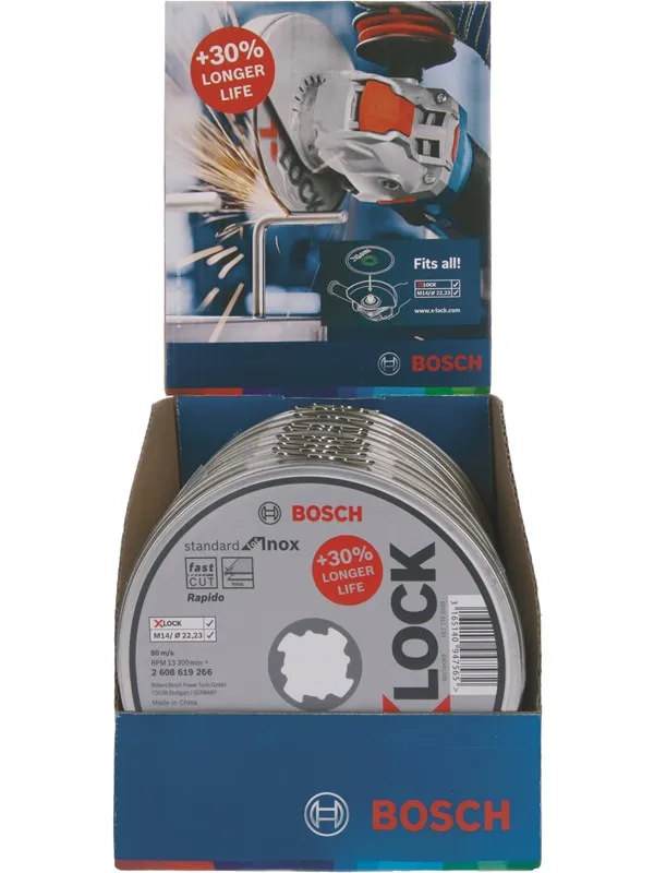 Bosch X-LOCK Standard for Inox, 10 x 115 x 1 x 22,23 mm, rett skjæring WA 60 T BF, 10 x 115 x 1 x 22.23 mm