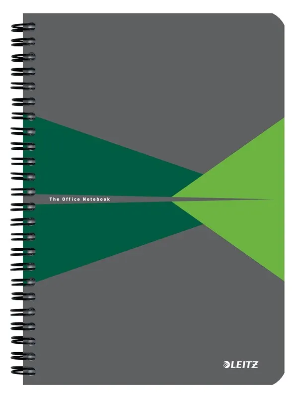 Leitz Office Notebook A5 ruled wirebound with PP cover green
