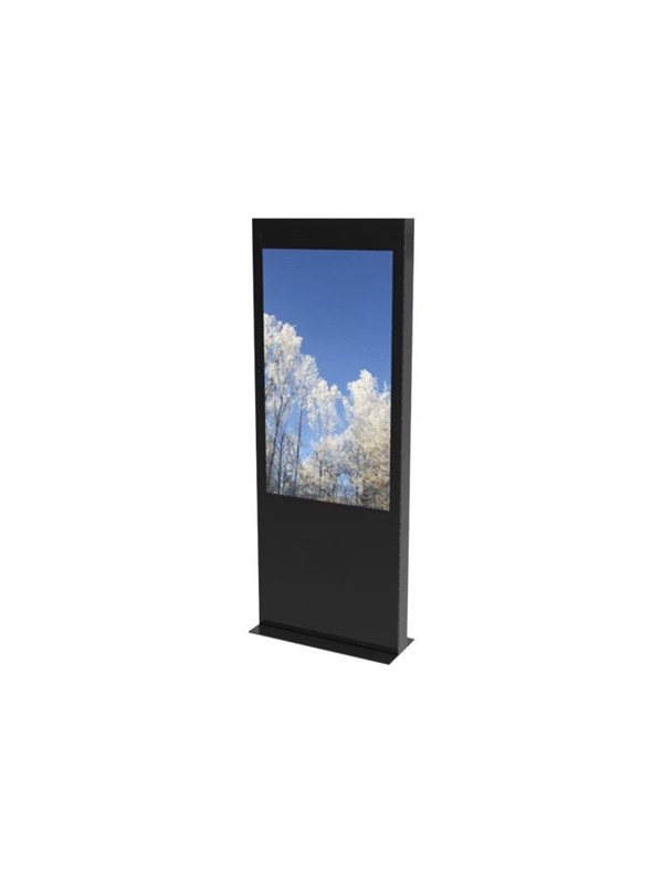 HI-ND Single Totem Touch 55" - stand - for flat panel - black wood - Max - recommended for 55"