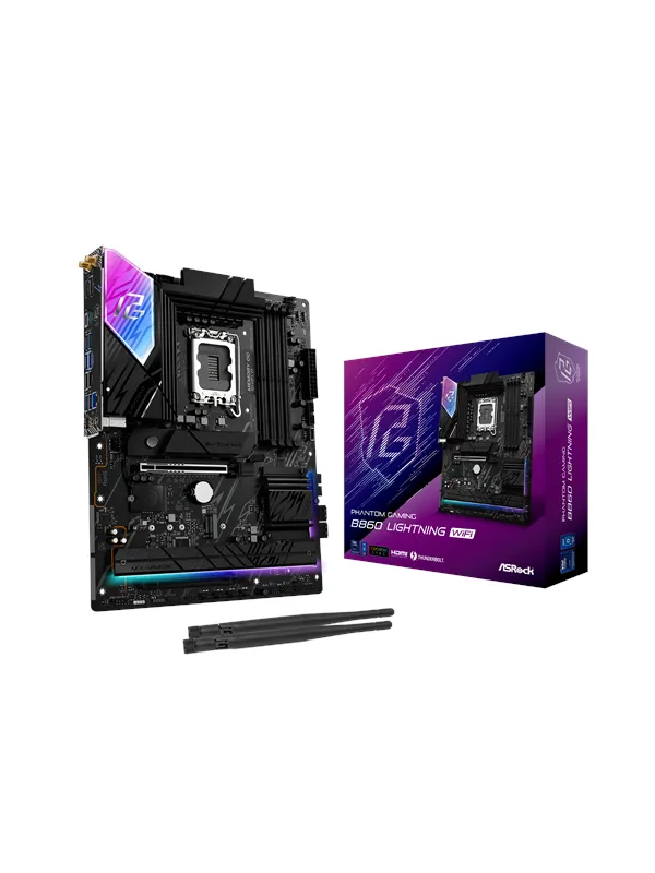 ASRock B860 Lightning WiFi Hovedkort - Intel B860 - Intel LGA1851 socket - DDR5 RAM - ATX