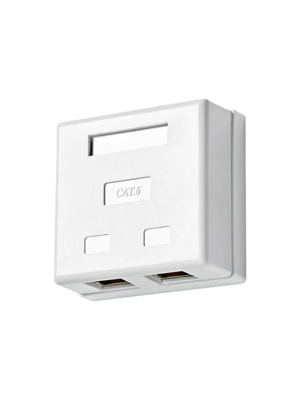 Nedis - socket-outlet - 2 network sockets - white
