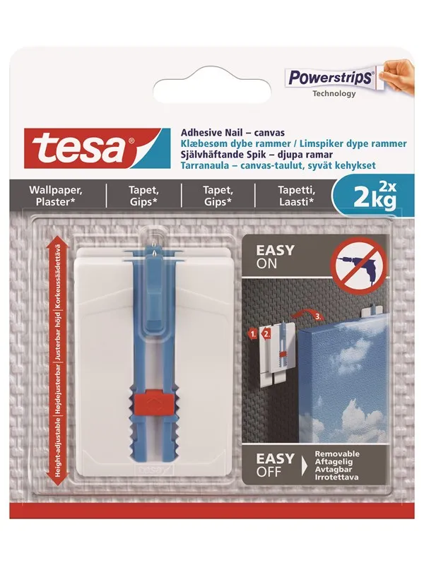 tesa Adhesive Nail Adjustable 2kg Canvas for Wallpaper