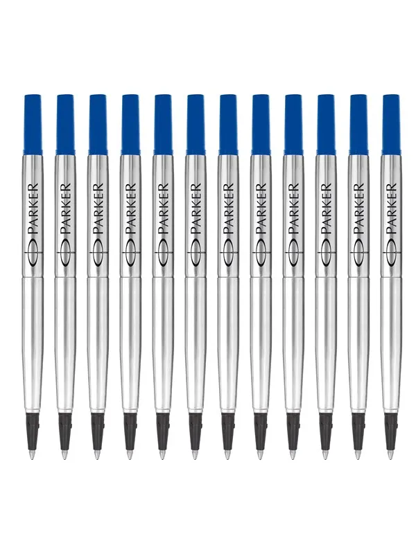 Parker Rollerball Pen Refills | Medium Tip | Blue QUINK Ink | 12 Count