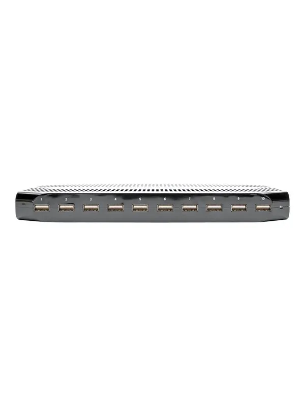 Tripp Lite 10-Port USB Charging Station with Adjustable Storage 12V 8A (96W) USB Charger Output Schuko Power Cord power adapter - 10 x 4 pin USB Type A - 96 Watt