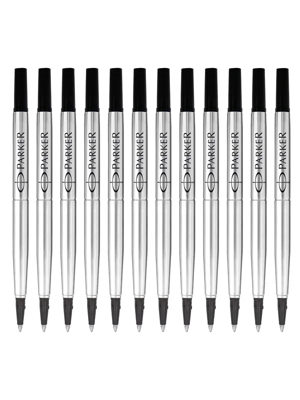 Parker Rollerball Pen Refills | Medium Point | Black QUINK Ink | 12 Count