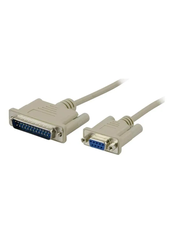 Deltaco Modem Cable DB9 female-DB25 male 3m