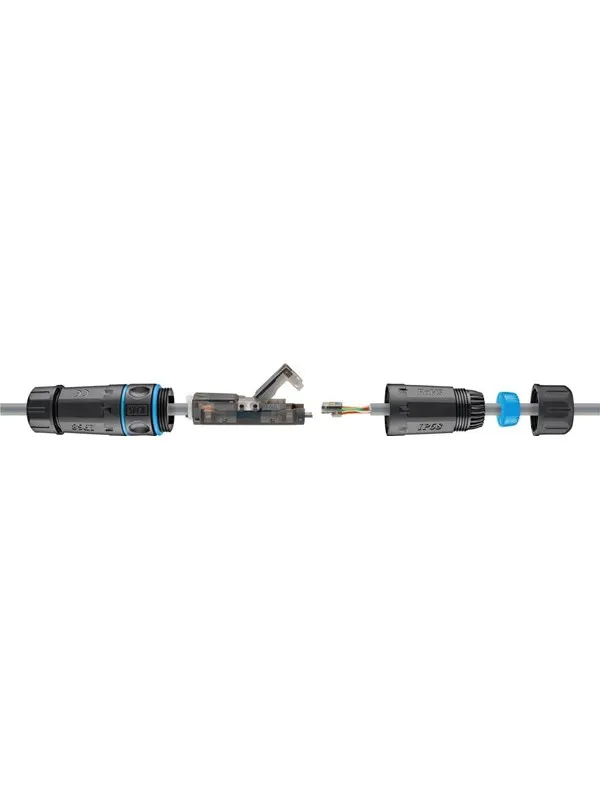 Pro Outdoor (IP68) LAN cable connector CAT 6A UTP unshielded - Svart