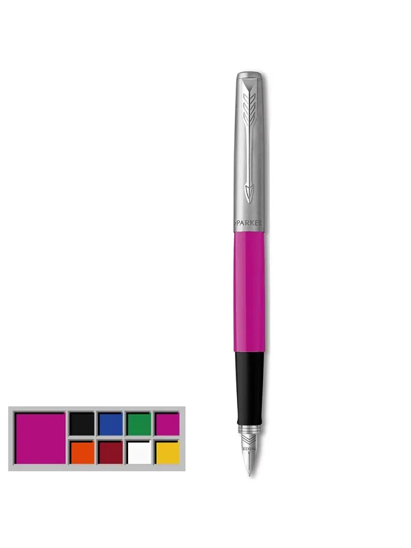 Parker Jotter Originals Fountain Pen | Classic Magenta Finish | Medium Nib | Blue Ink