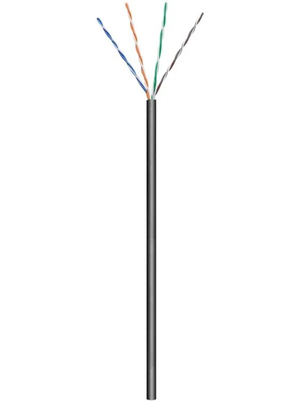 Pro CAT 6 outdoor network cable U/UTP black 100 m - Svart - 100m