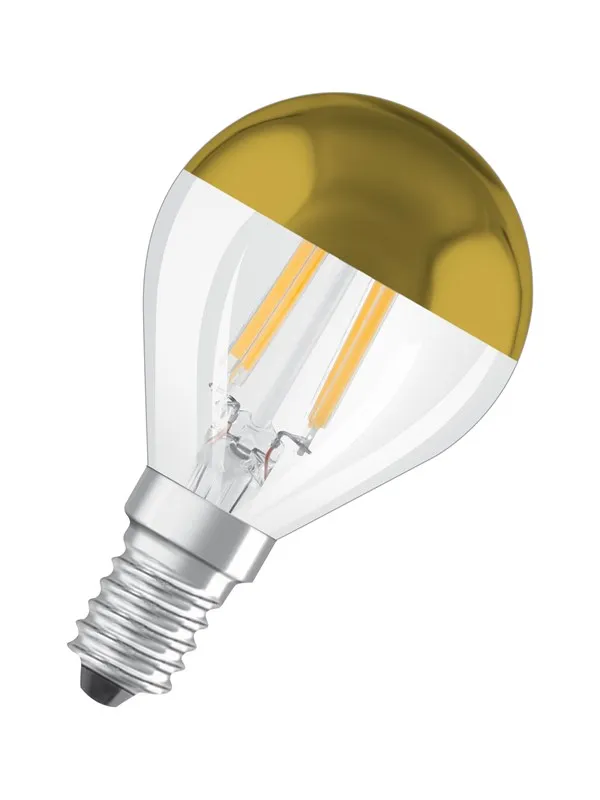 Osram LED-lyspære Mini-ball 4W/827 (37W) filament clear mirror gold E14