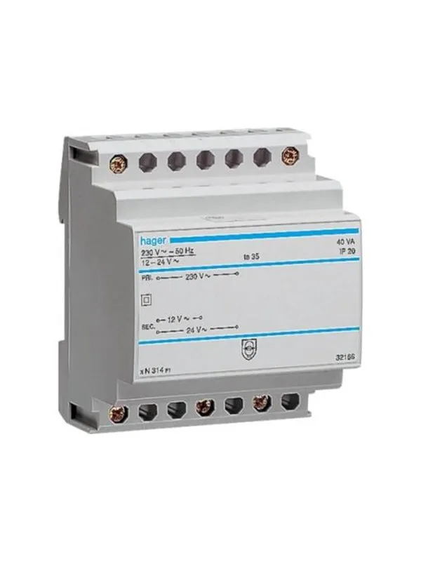 Hager Safety transformer 40VA 12-24V 4M